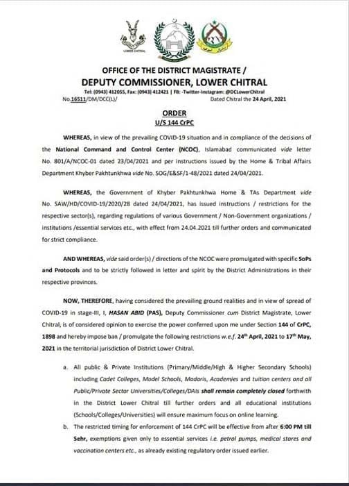 Covid restrictions imposed, no ban on tourists