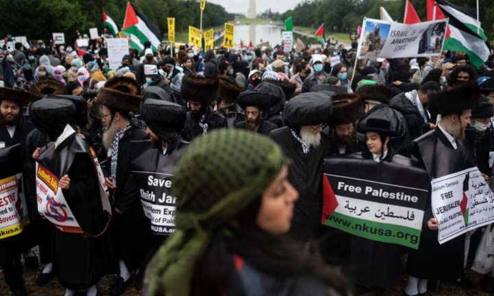 Washington rally seeks end to US aid to Israel