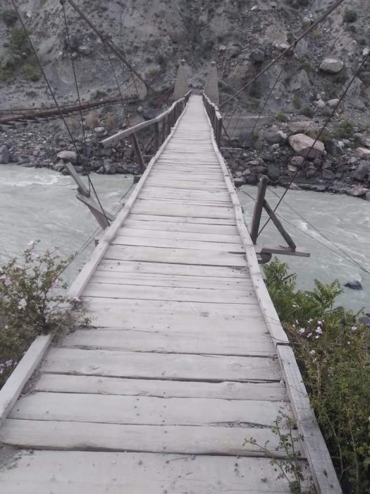 Bridge between Meragram and Parwak in Upper Chitral