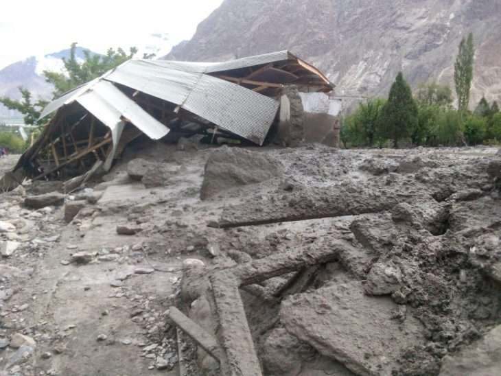 Four houses washed away in Khuz, Upper Chitral