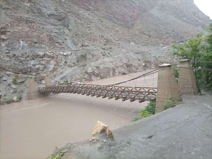 Shogram bridge over flooded river