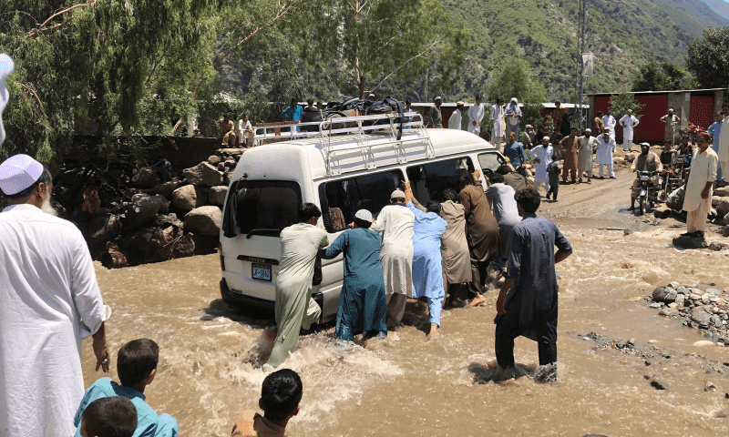 Parts of KP, GB blocked after downpours