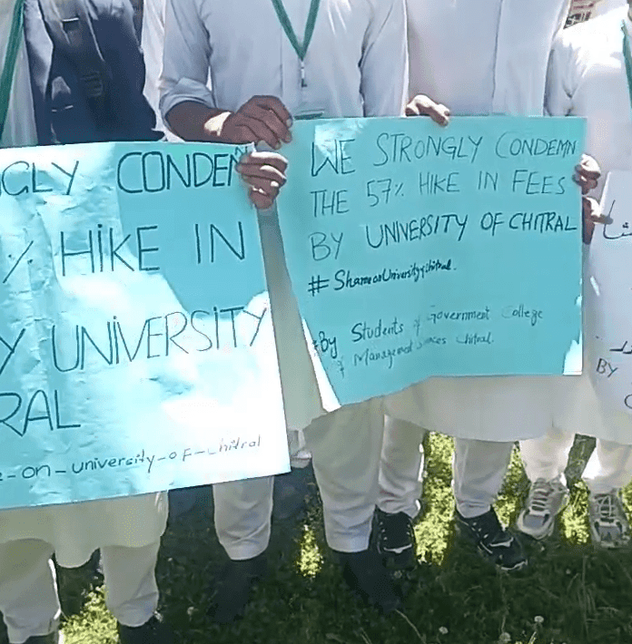 Chitral College students protest fee hike
