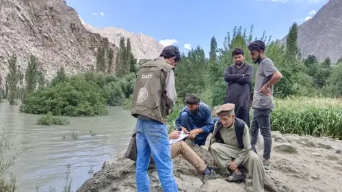 AKAH team assessing damages caused by recent GLOF in Taalidas Raushan village of Ghizer in Gilgit-Baltistan.