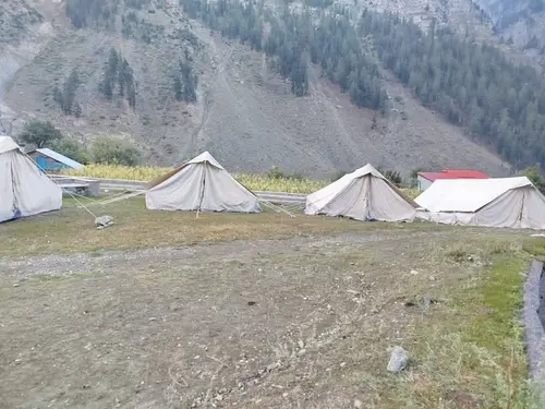 Camps set up for residents of Madak Lasht near Drosh after GLOF alert in Shishi Koh.