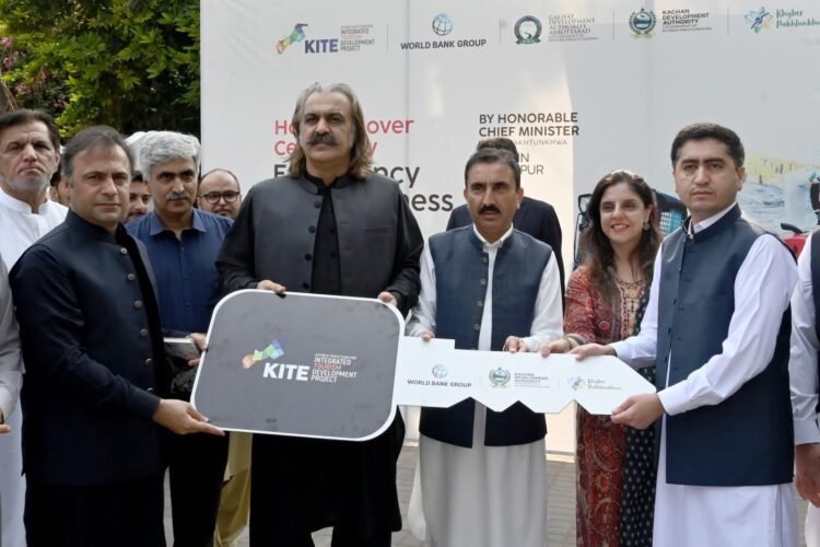 Chief Minister Ali Amin Gandapur hands over first multipurpose rescue machine to Galiyat and Kaghan Development Authorities under World Bank–funded KITE Project in Peshawar.