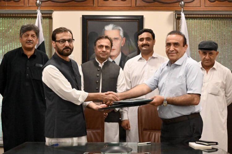 Officials from the Culture and Tourism Authority and Kalash Valleys Development Authority sign an MoU to hand over Bumburet Camping Pods for sustainable tourism in Chitral, Khyber Pakhtunkhwa.