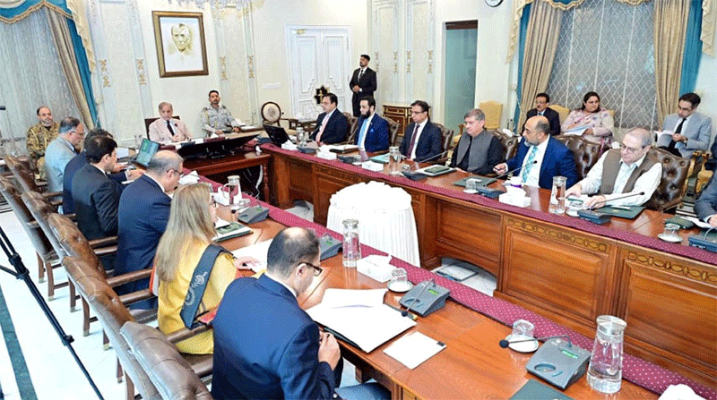 Prime Minister Shehbaz Sharif presiding over the meeting on 100 MW Solar Project for Gilgit-Baltistan