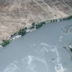 View of Chitral river called Kunar river in Afghanistan.