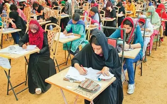 MDCAT 2025: students busy in a nationwide test for admission to medical colleges.