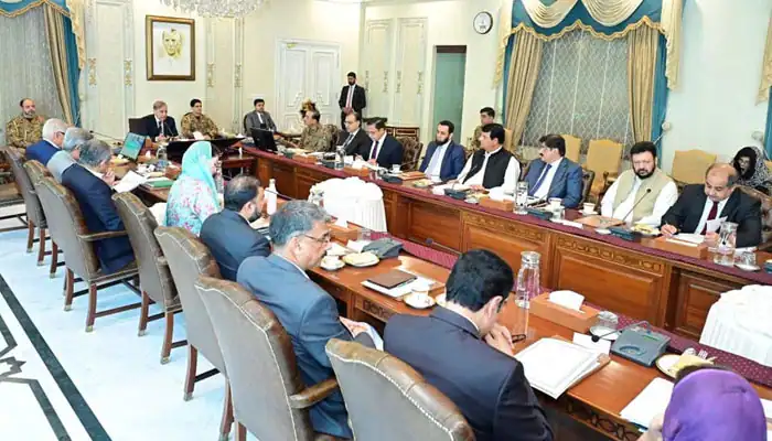 Prime Minister Shehbaz Sharif chairs a cabinet meeting on repatriation of Afghans in Islamabad on Oct 17, 2025.