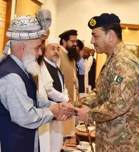 Gen Asim Munir meets tribal elders in Peshawar, Oct 30, 2025.
