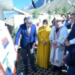 PM Shehbaz surrounded by federal ministers and bureaucrats in Chitral.