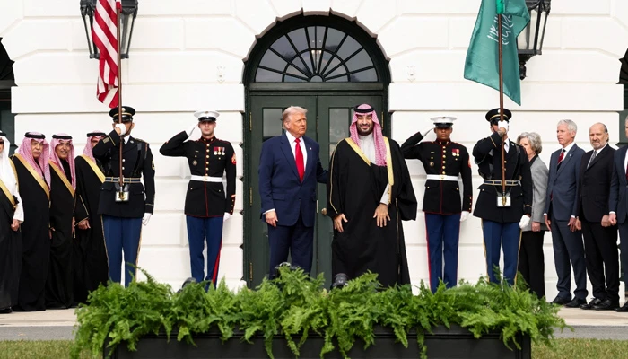 Trump receives MBS at White House on Nov 18, 2025.--Reuters
