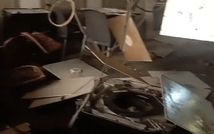 Damages in Supreme Court canteen after blast.