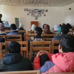 Participants at a function held in Booni to award students who took part in winter sports.