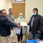 Dr Iffat Kehkashan of DHQ hospital Chitral given commendation certificate for professionalism.