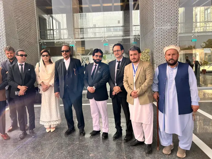 Babar Awan, counsel for Abdul Latif, and others outside Islamabad High Court.