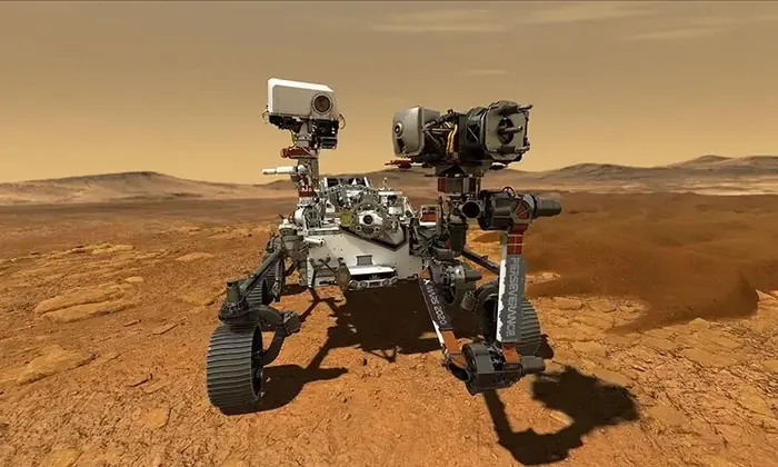 NASA rover on surface of Mars