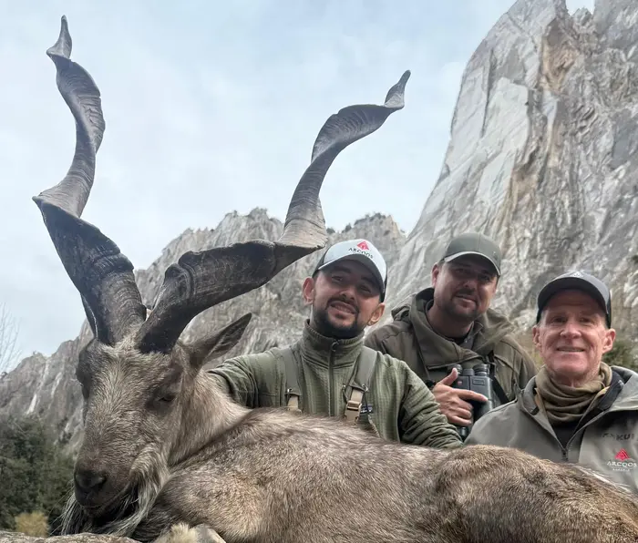 Brain Neil Windham, a hunter from America with his kill in Gahiret area in December 2025.