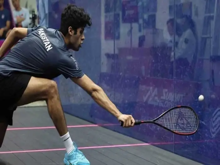 Pakistan's World Under-23 Champion Noor Zaman, defeated by World No. 9 Mohamed Elshorbagy of Egypt.
