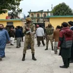 Rangers on guard at the Shia imambargah in Islamabad after a suicide attacker killed 31 worshipers and injured 169 others, Feb 6, 2026.