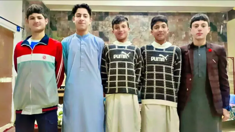 Students pose for a picture after their admission to Sweet Home Cadet College.