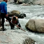 Two girls fell into a stream in Mulkhow in March 2026.