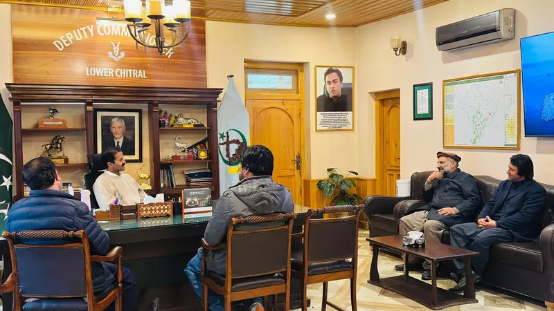 PML-N Chitral delegation discusses start of work on Daanish school with DC Rao Hashim Raza.