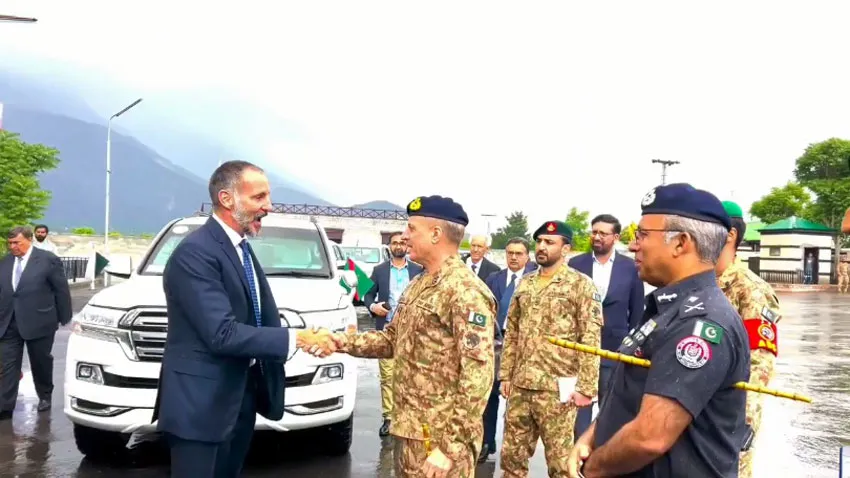 Prince Rahim is being seen off at Gilgit airport after completion of visit, May 25, 2026.