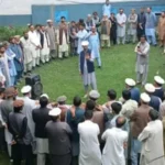 Employees from different govt departments hold a protest demo in Chitral asking for acceptance of demands.
