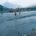 Rescue teams searching for two girls after they reportedly drowned in river at Gahiret, Lower Chitral, on May 31, 2026.