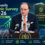 Finance Minister Aurangzeb Khan presents Economic Survey 2025-26.