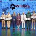 wildlife protection awards winners with British high commissioner in Islamabad.