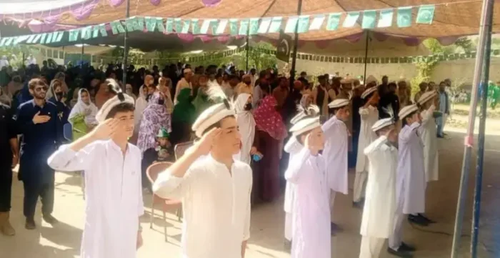 Students at the Independence Day celebration at GHS Booni, Upper Chitral.