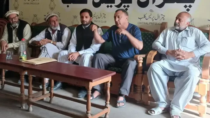 office-bearers of Indigenous Polo Association Lower Chitral at a press conference.