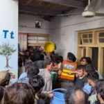 Rescue staffers at Al Khair school in Peshawar after roof collapse