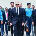Prime Minister Shehbaz Sharif arrives in Peshawar to chair a meeting, Oct 22, 2026.