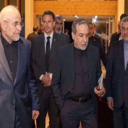 Iranian Foreign Minister Abbas Araghchi and Iranian Parliament Speaker Mohammad Bagher Ghalibaf.