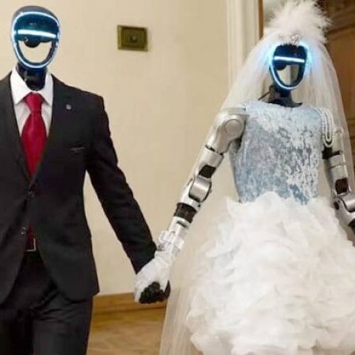 Robots seen as husband and wife in Russia.