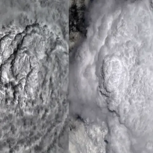 Clouds seen from space station.